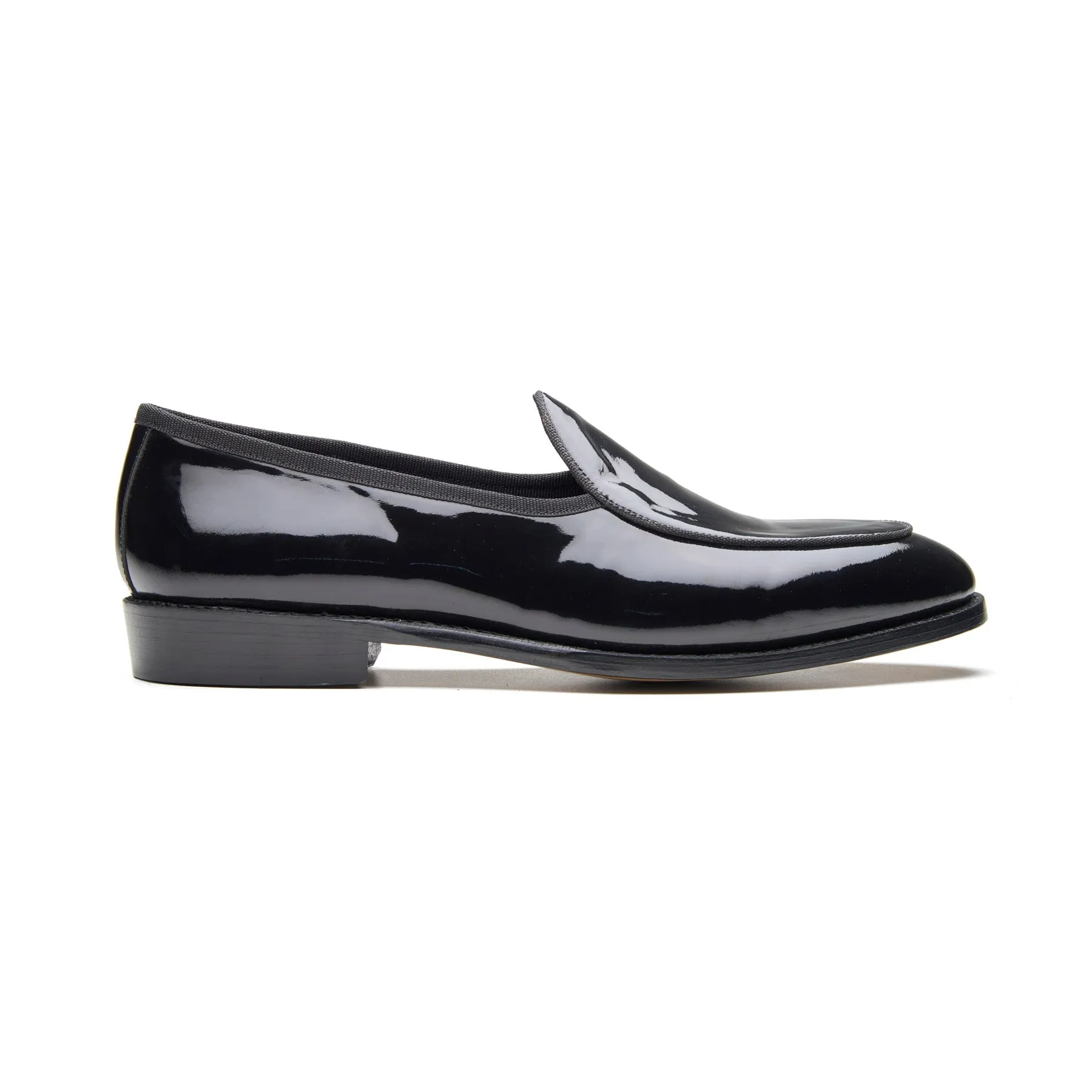Jules, Belgian Loafer - Black Patent | Tuxedo Collection sold by Blkbrd Shoemaker