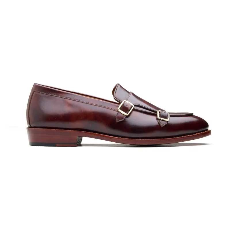 Myron, Monk-Strap Loafer -Chestnut Museum Calf | New Age sold by Blkbrd Shoemaker