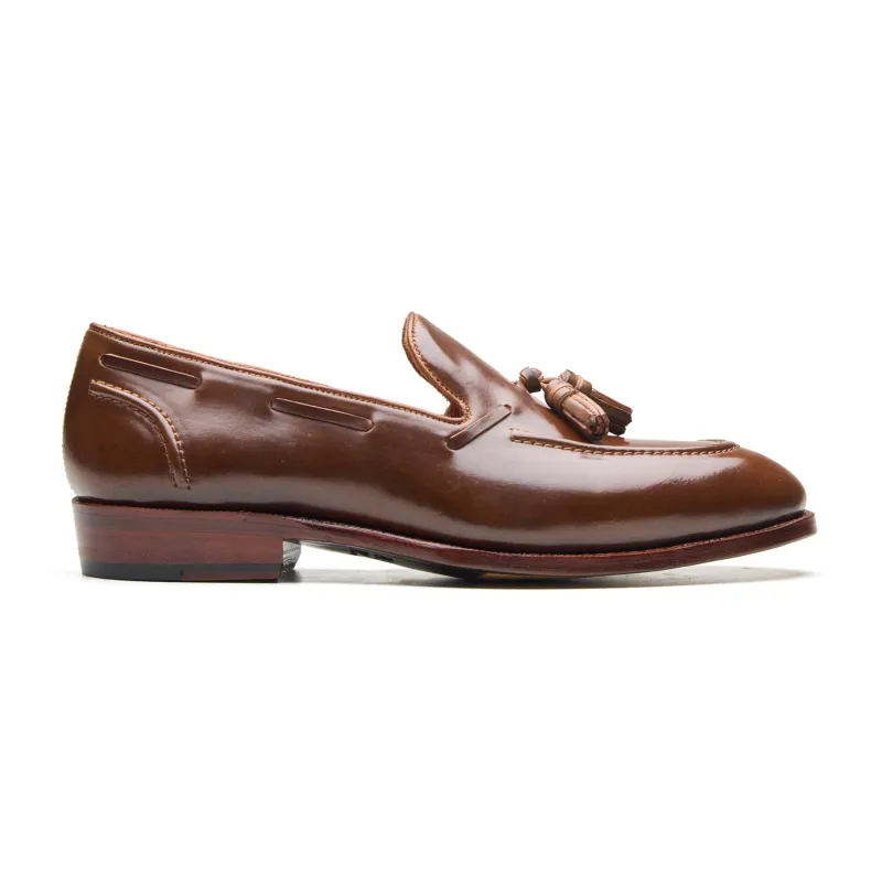 Royce, Tassel Loafer - Shell Cordovan Mahogany  | Cordovan Series sold by Blkbrd Shoemaker