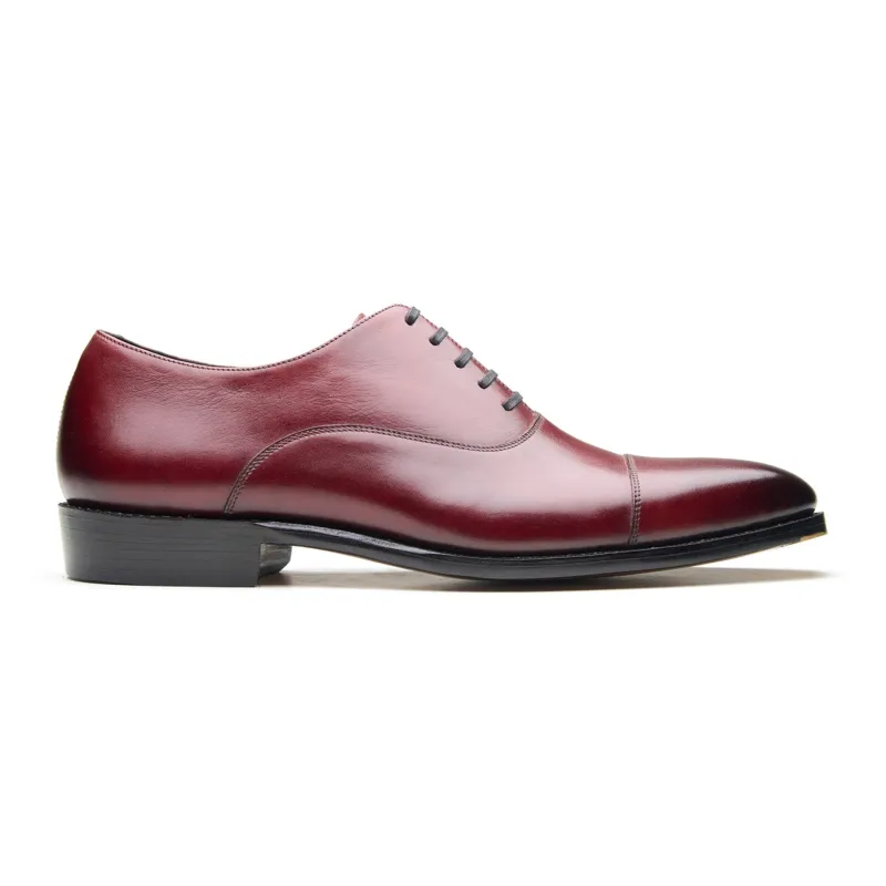 Oscar, Cap-toe Oxford - Carmine | Hand Welted | Classics Collection sold by Blkbrd Shoemaker