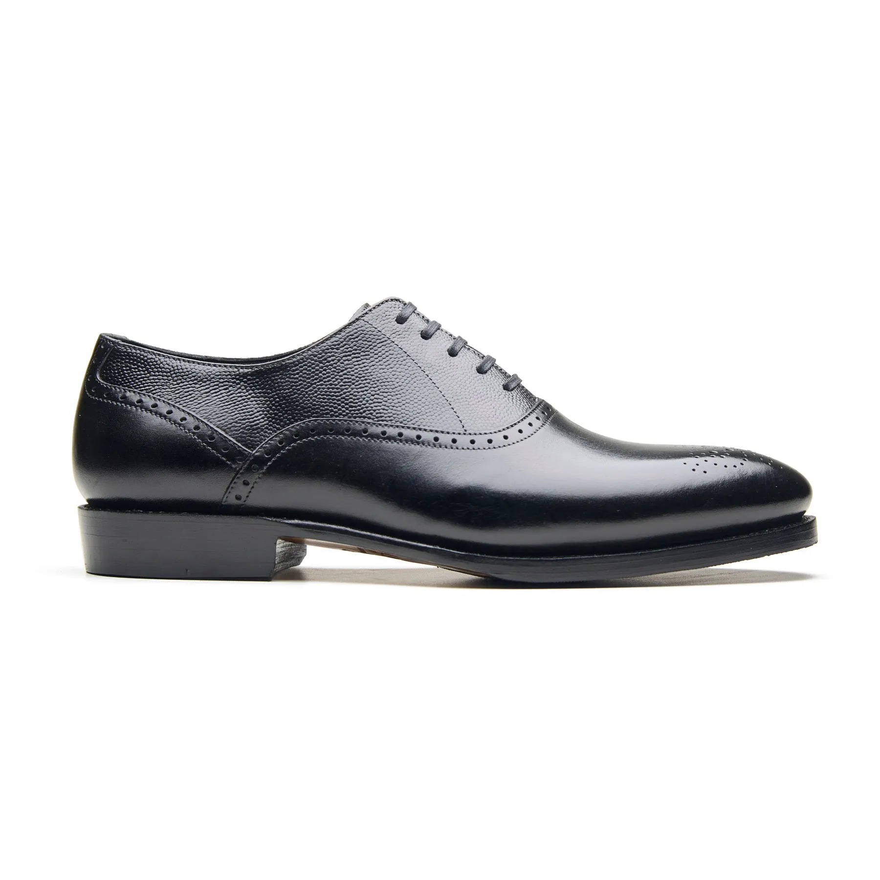 Wenzel, Medallion Oxford - Black | Hand Welted | Contemporary Classics sold by Blkbrd Shoemaker
