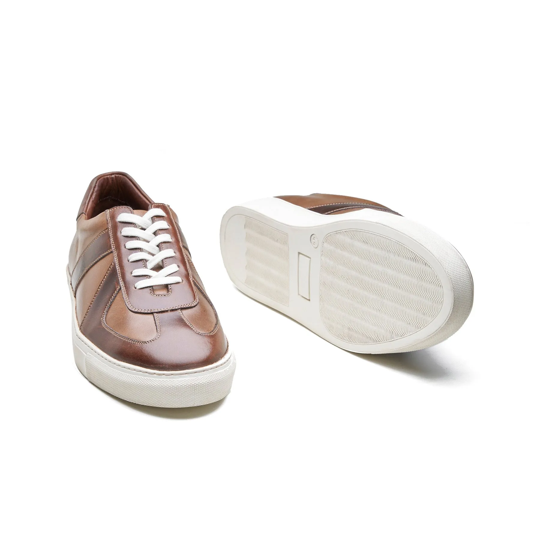 Martin Low Top, German Army Trainer - Natural and Brown Pullup | Smart Casuals sold by Blkbrd Shoemaker product image thumbnail 4