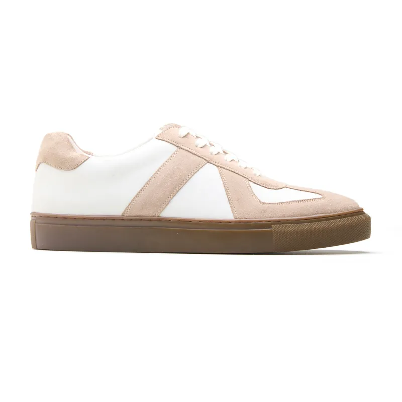 Martin Low Top, German Army Trainer - White & Beige Suede | Smart Casuals sold by Blkbrd Shoemaker