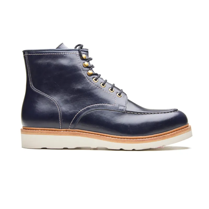 Dallas, Moctoe Boot - Dark Navy Horserump | Boots 2.0 sold by Blkbrd Shoemaker