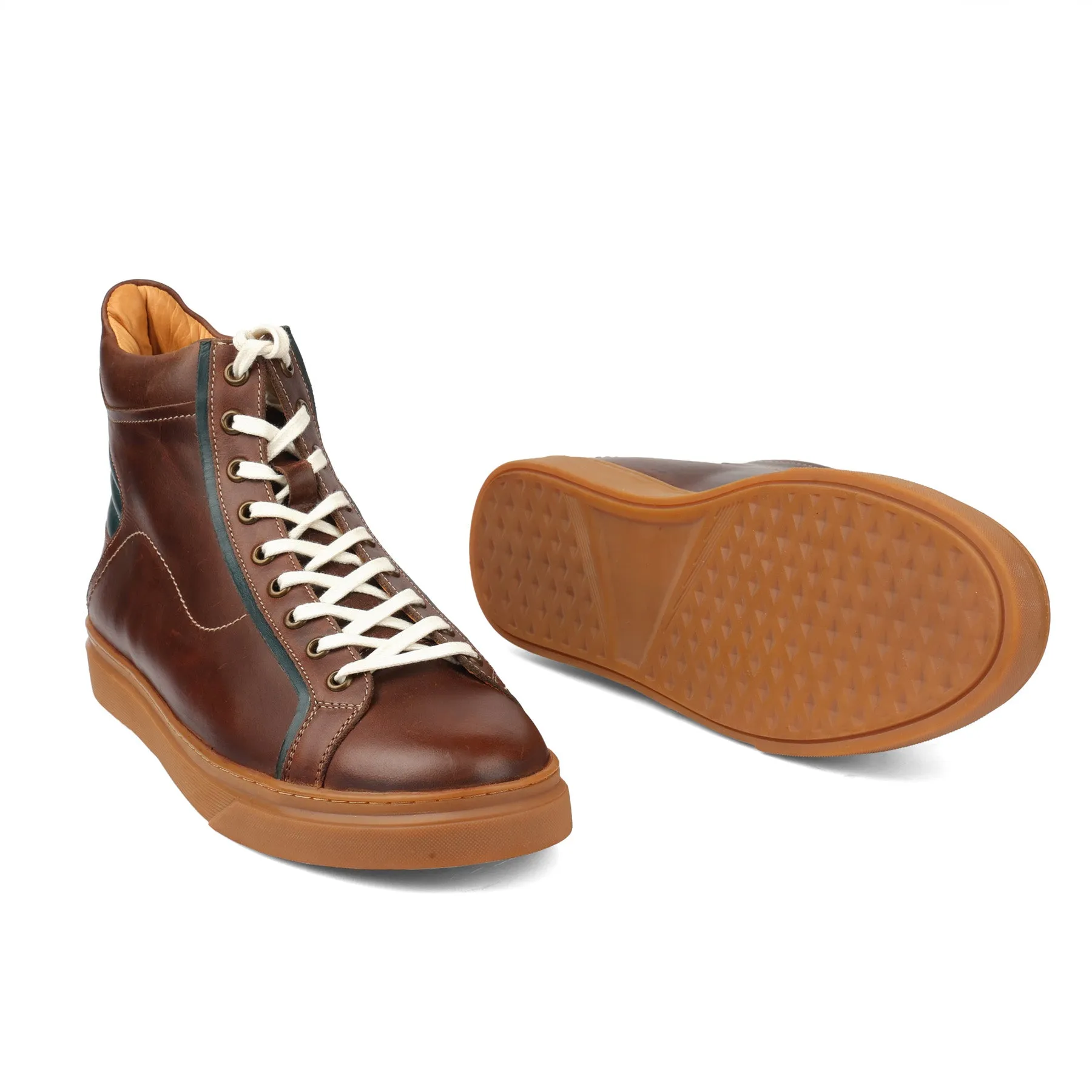 Kaiser, High Top Work Sneaker - Brown Pullup | Smart Casuals sold by Blkbrd Shoemaker product image thumbnail 5