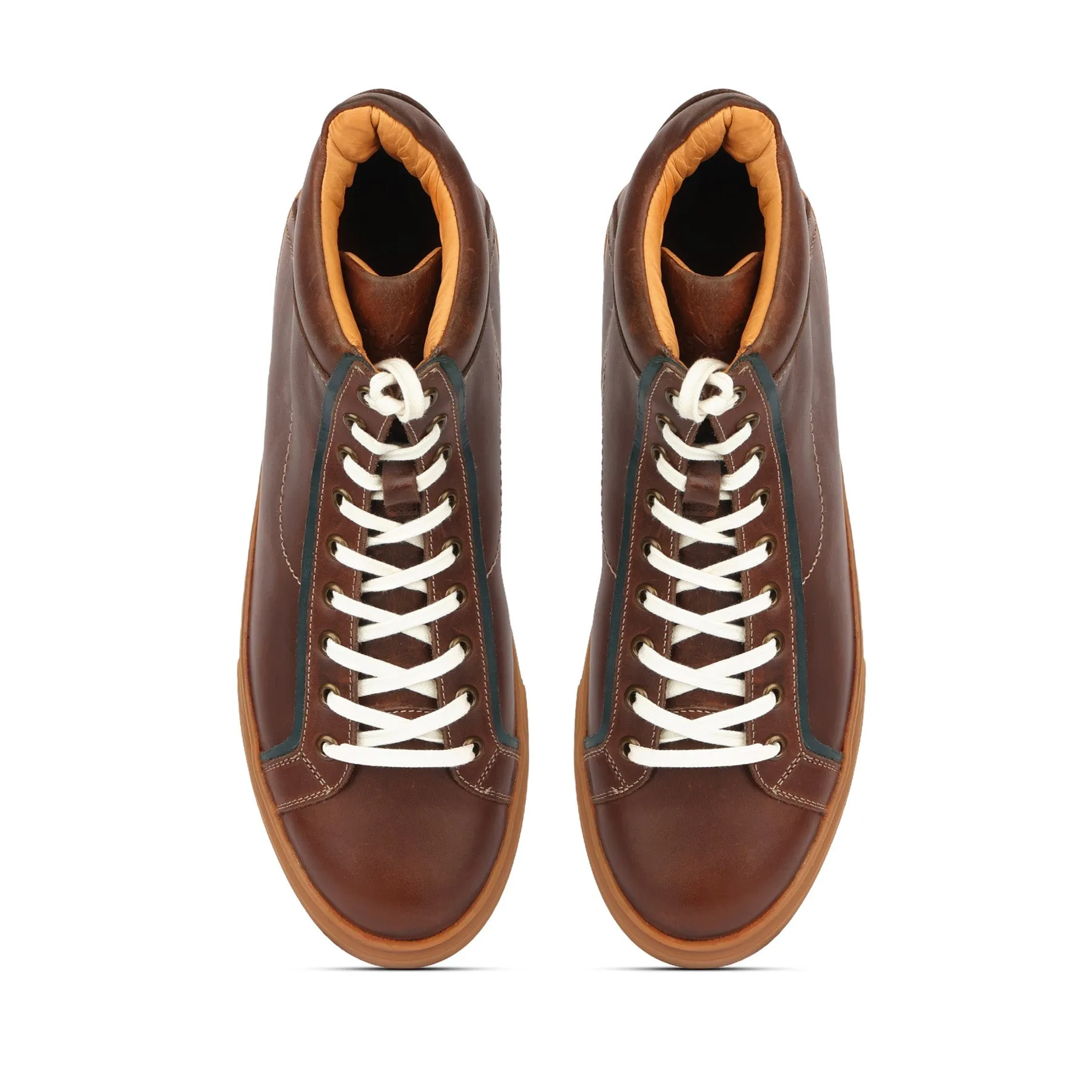 Kaiser, High Top Work Sneaker - Brown Pullup | Smart Casuals sold by Blkbrd Shoemaker product image thumbnail 2