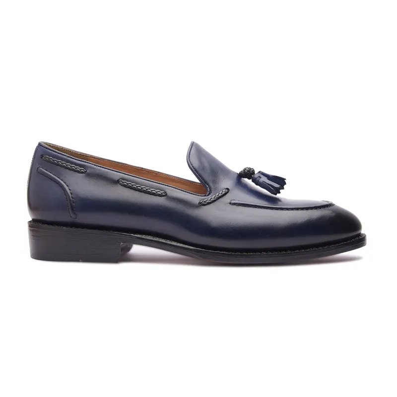 Royce, Tassel Loafer - Navy | Hand Welted | Classics Collection sold by Blkbrd Shoemaker
