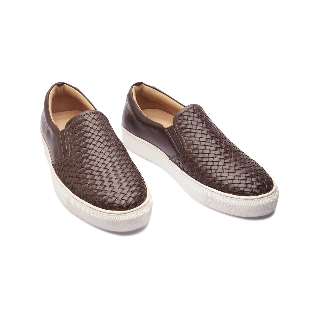 Paolo, Slip-on Sneaker - Brown Woven | Smart Casuals sold by Blkbrd Shoemaker product image thumbnail 3