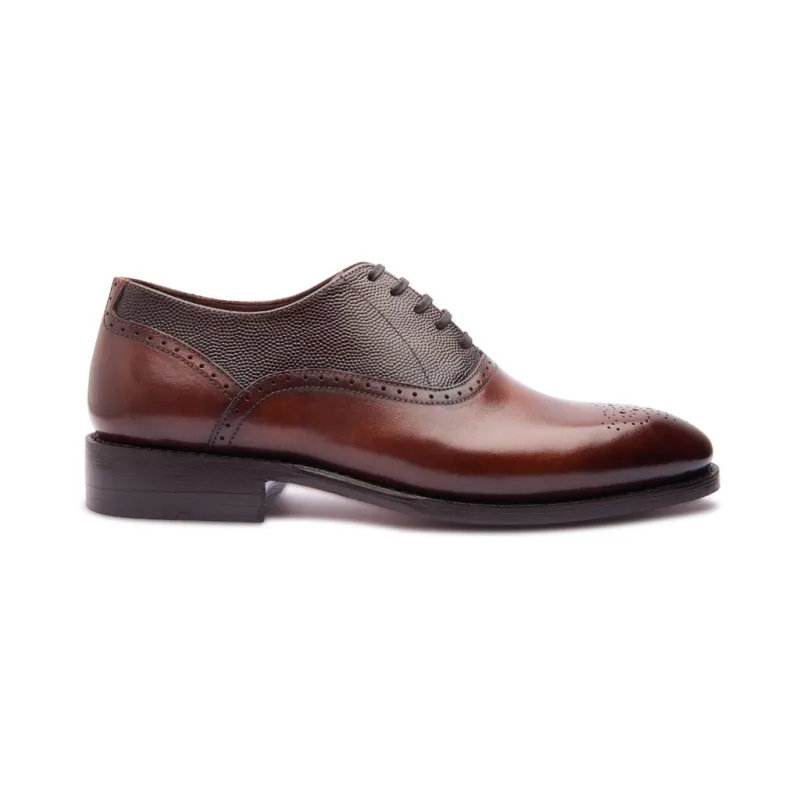 Wenzel, Medallion Oxford - Dark Oak | Hand Welted | Contemporary Classics sold by Blkbrd Shoemaker