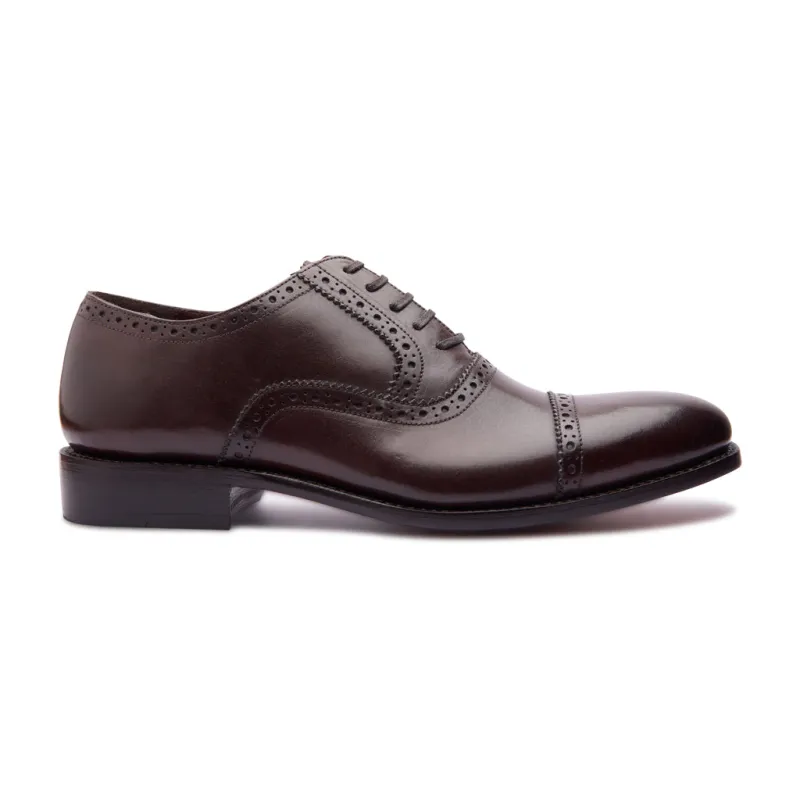 Piero, Cap-toe Oxford - Brown | Goodyear Welted | Classics Collection sold by Blkbrd Shoemaker