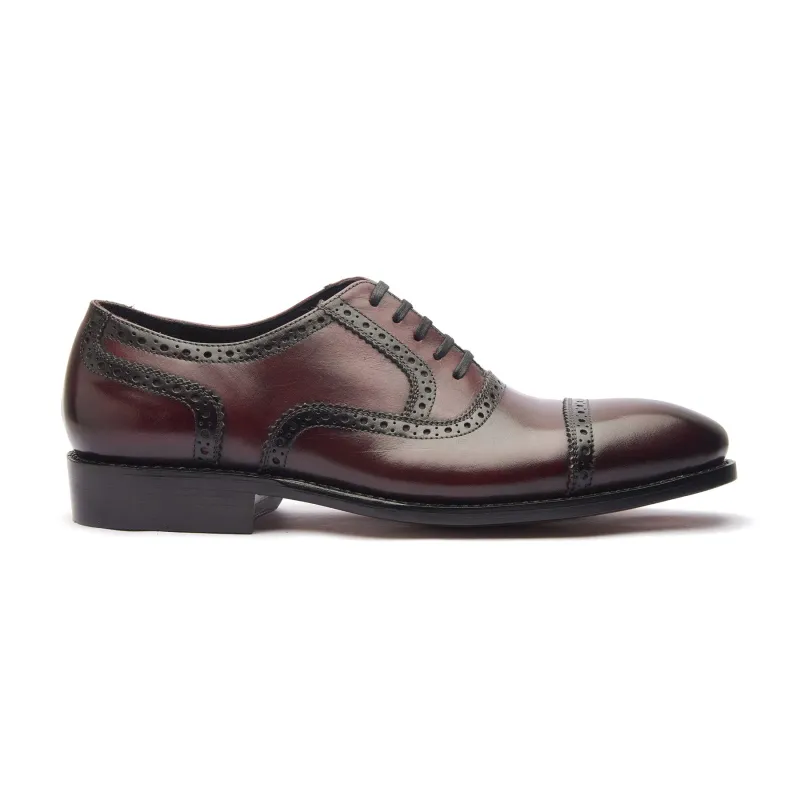 Marcus, Quarter Brogue - Bordeaux | Hand Welted | Patina Collection sold by Blkbrd Shoemaker