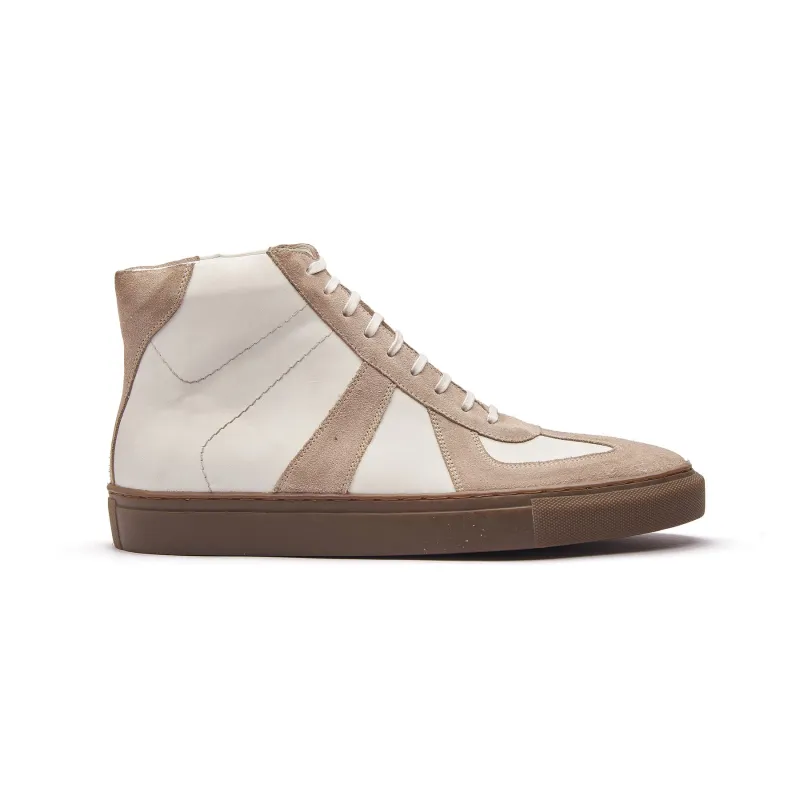 Martin, German Army Trainer - White & Beige Suede | Smart Casuals sold by Blkbrd Shoemaker