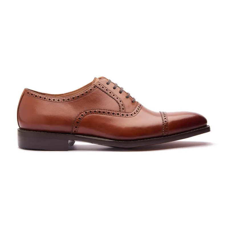 Bemer, Quarter Brogue Oxford - Cognac | Hand Welted Classics Collection sold by Blkbrd Shoemaker