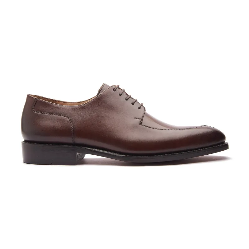 Ingrid, Split Toe Blucher Derby - Brown | Hand Welted Classics Collection sold by Blkbrd Shoemaker