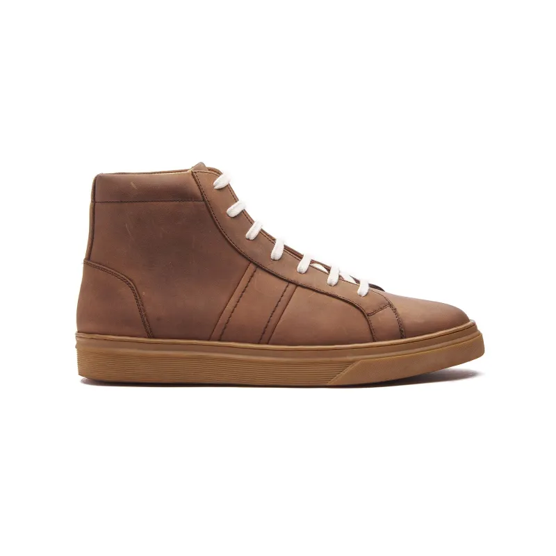 Jaeger, High Top Work Sneaker - Cognac Pullup | Smart Casuals made by Blkbrd Shoemaker