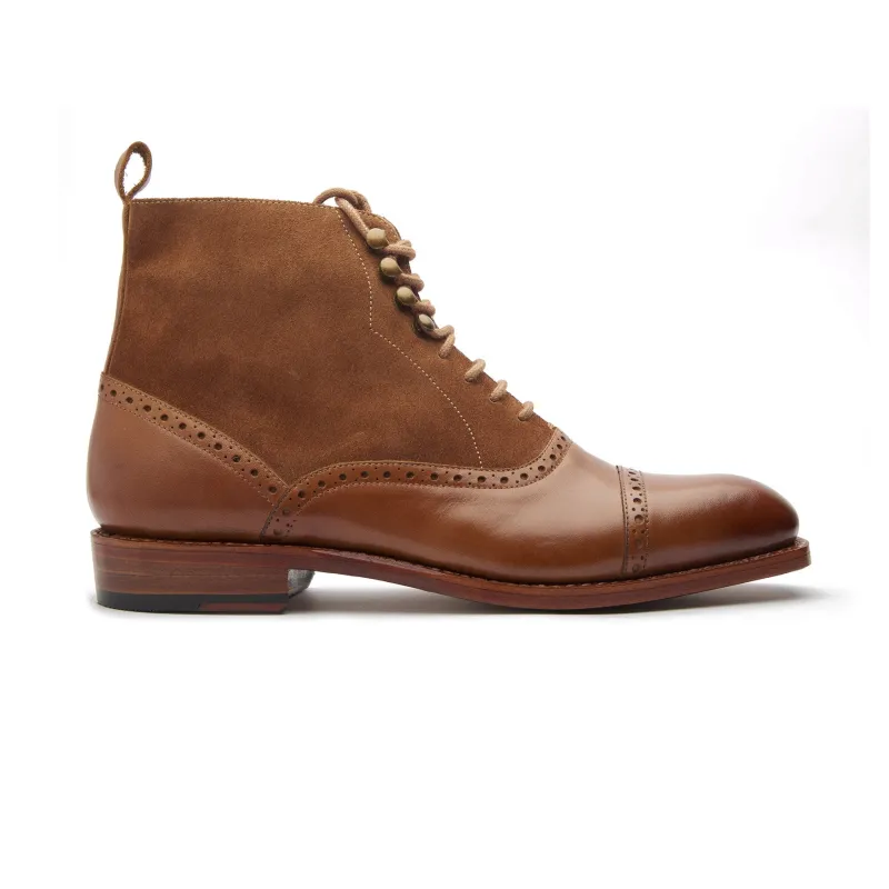 Vittorio, Captoe Oxford Boot - Tan | Hand Welted | Classics Collection sold by Blkbrd Shoemaker