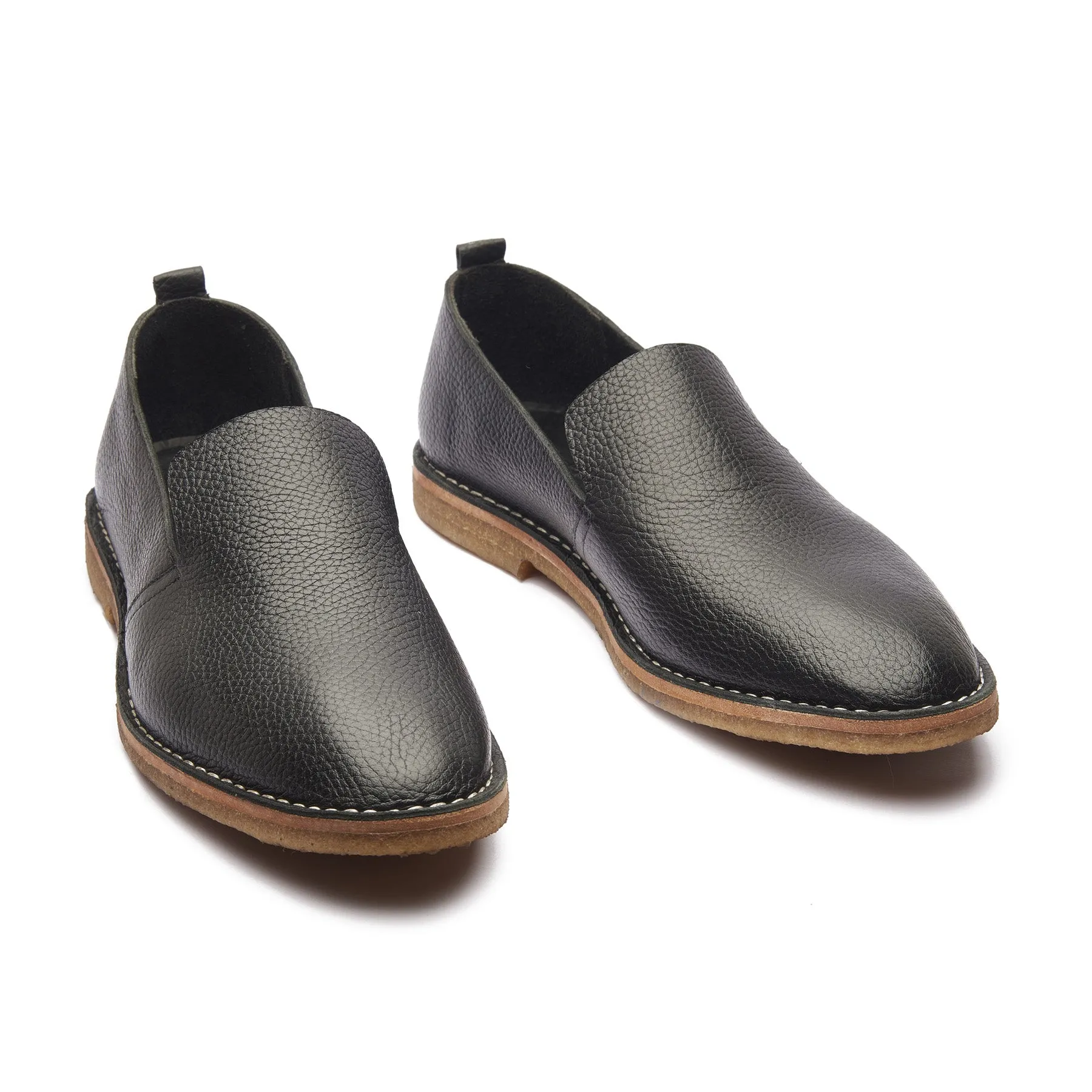 Travers, All in One Slipon - Black Milled | Stitch Down | Summer Classics sold by Blkbrd Shoemaker product image thumbnail 4