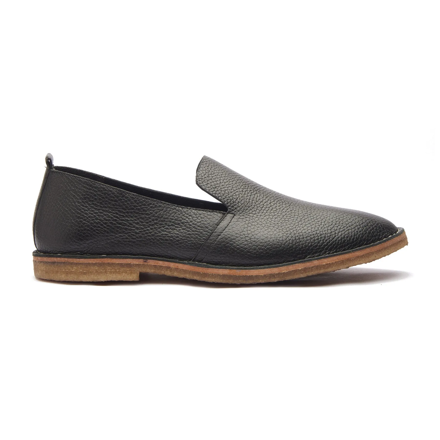 Travers, All in One Slipon - Black Milled | Stitch Down | Summer Classics sold by Blkbrd Shoemaker
