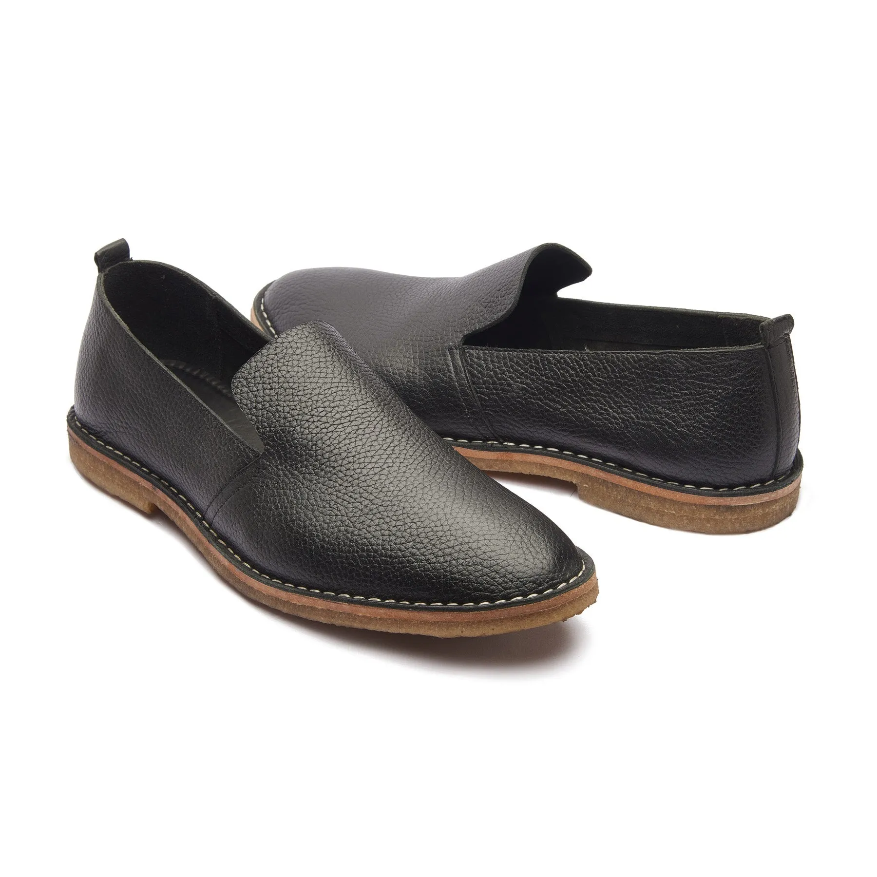 Travers, All in One Slipon - Black Milled | Stitch Down | Summer Classics sold by Blkbrd Shoemaker product image thumbnail 3