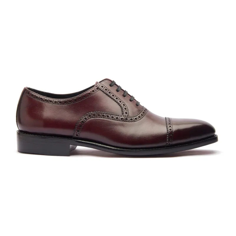 Bemer, Quarter Brogue Oxford - Burgundy | Hand Welted Classics Collection sold by Blkbrd Shoemaker