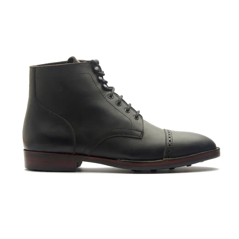 Luchador, Service Boot - Black Waxy Pullup | Stitchdown Construction made by Blkbrd Shoemaker