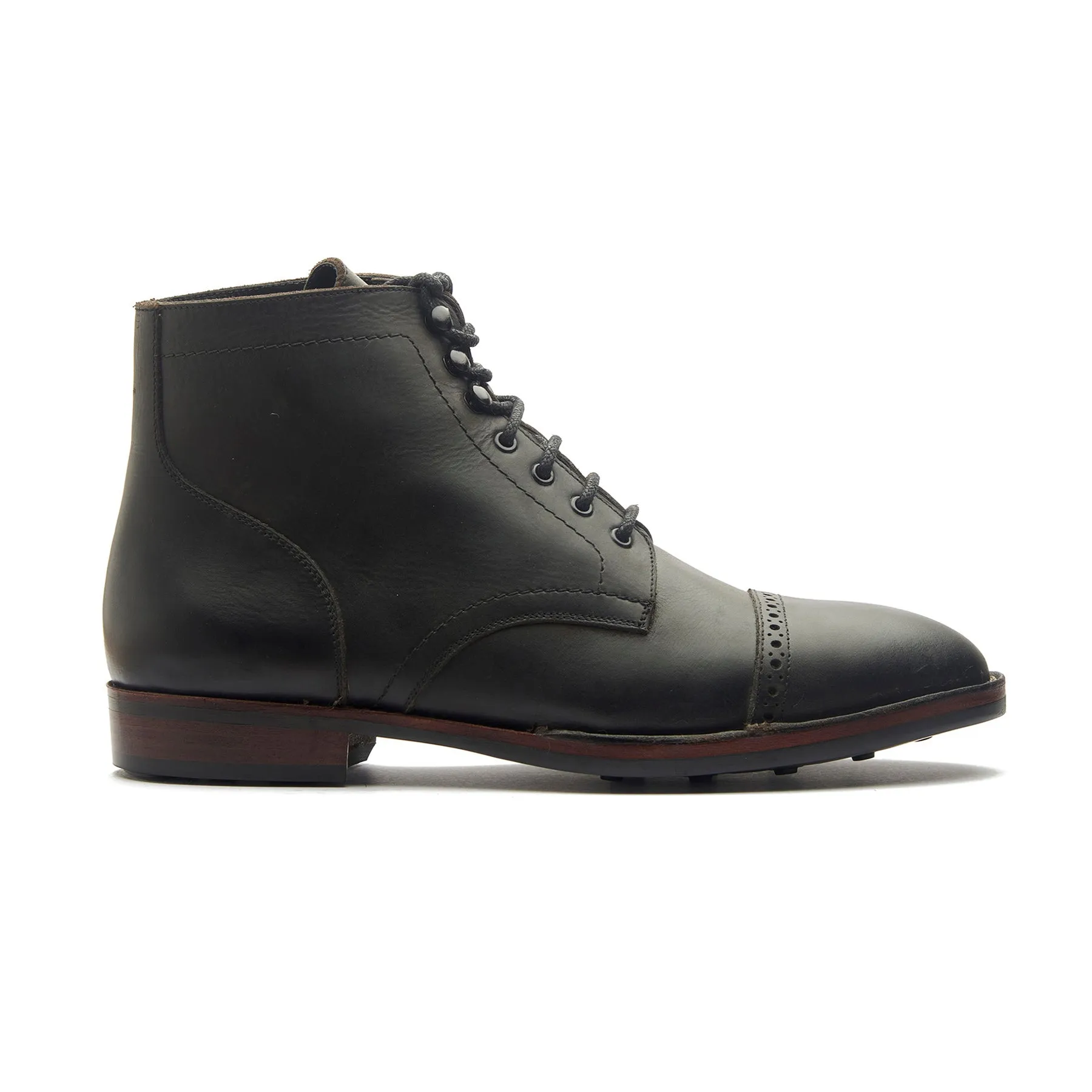 Luchador, Service Boot - Black Waxy Pullup | Stitchdown Construction sold by Blkbrd Shoemaker