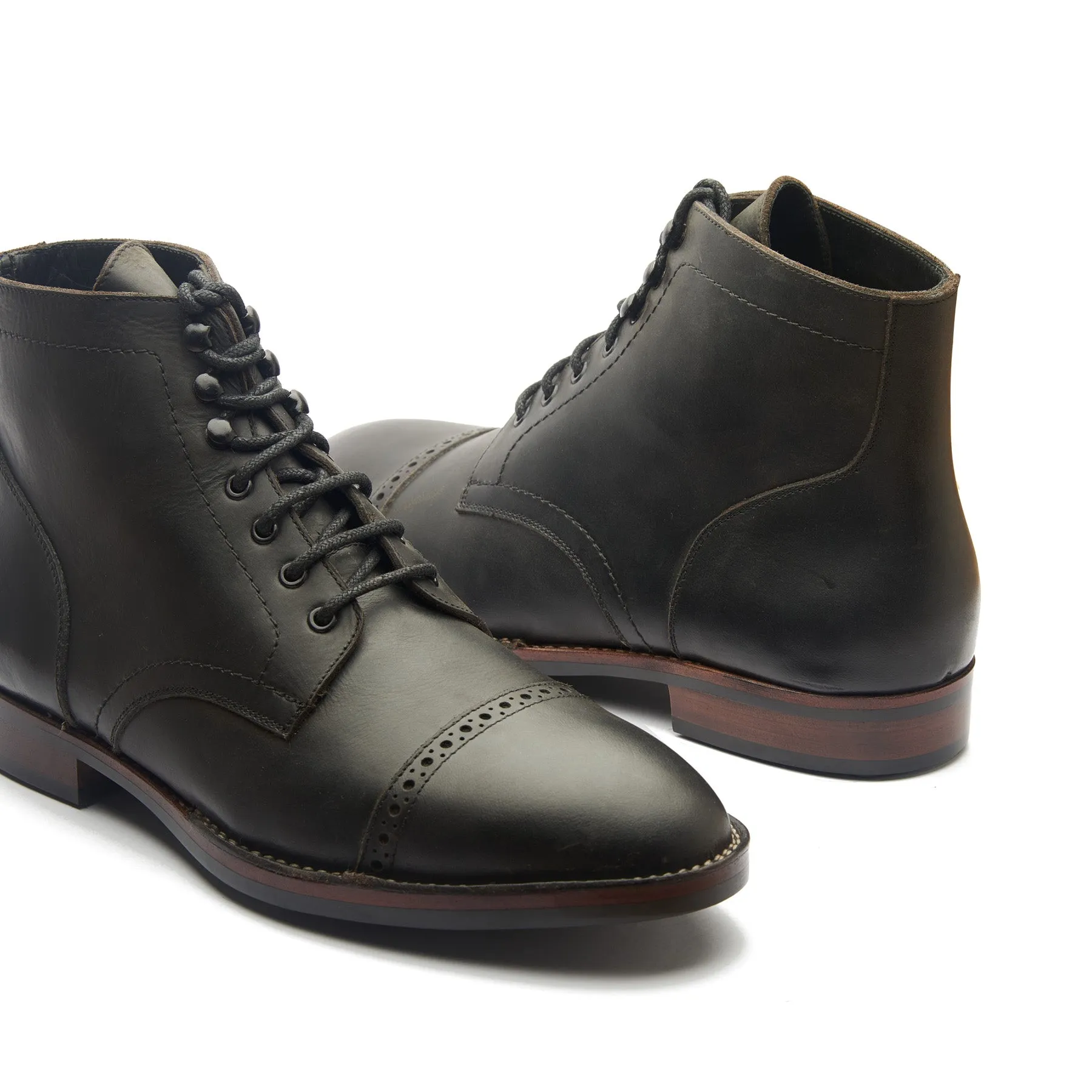 Luchador, Service Boot - Black Waxy Pullup | Stitchdown Construction sold by Blkbrd Shoemaker product image thumbnail 3