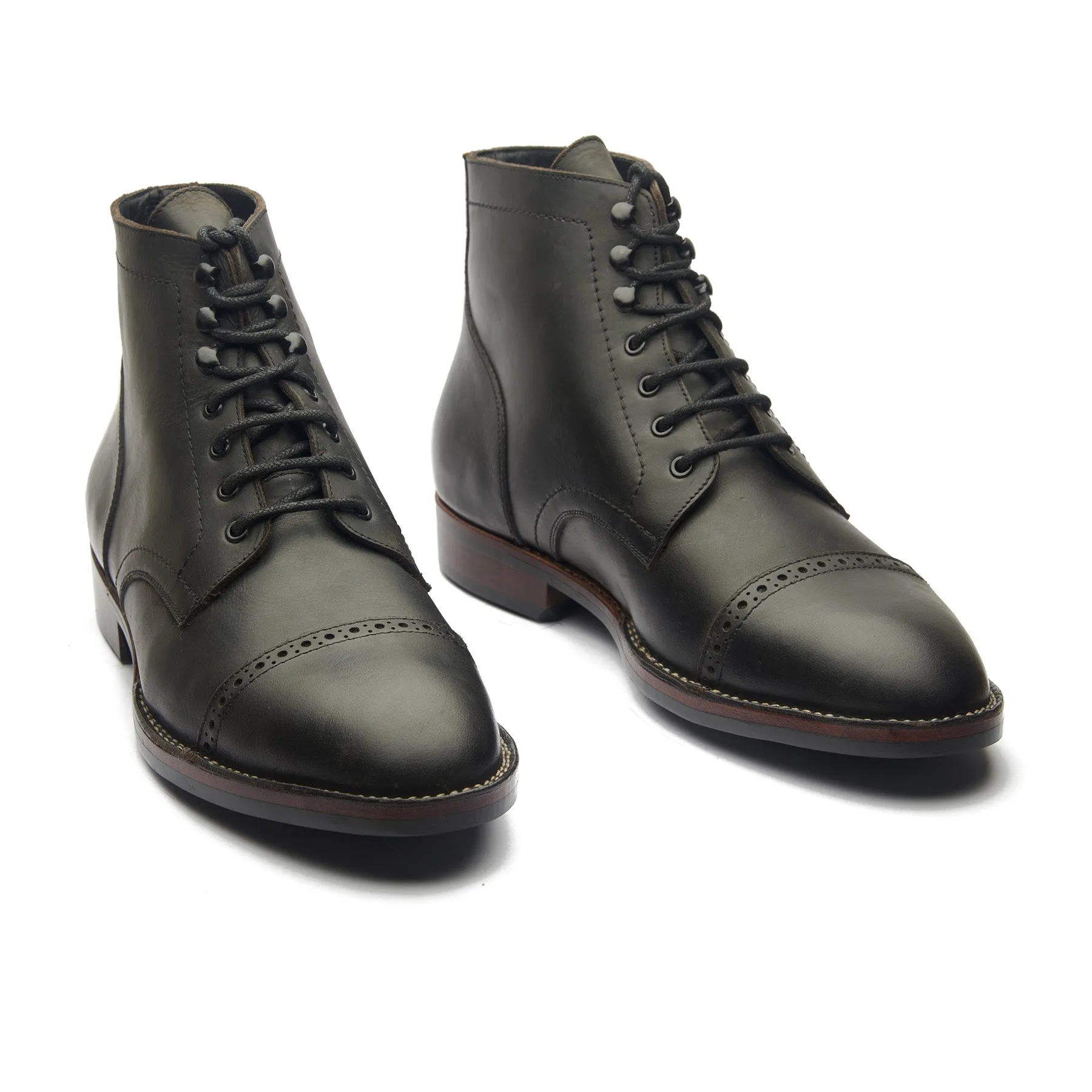 Luchador, Service Boot - Black Waxy Pullup | Stitchdown Construction sold by Blkbrd Shoemaker product image thumbnail 4