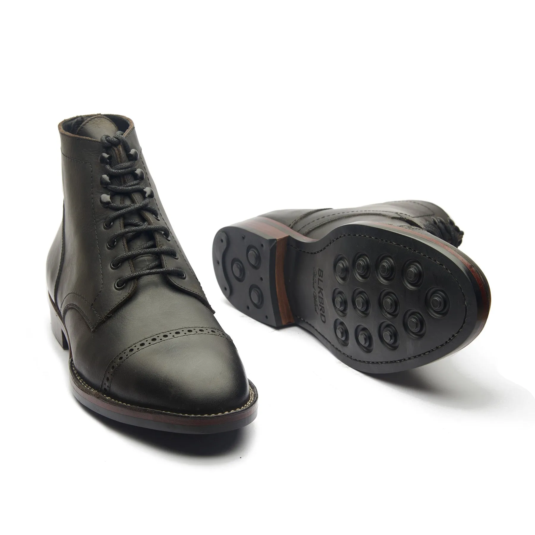 Luchador, Service Boot - Black Waxy Pullup | Stitchdown Construction sold by Blkbrd Shoemaker product image thumbnail 5