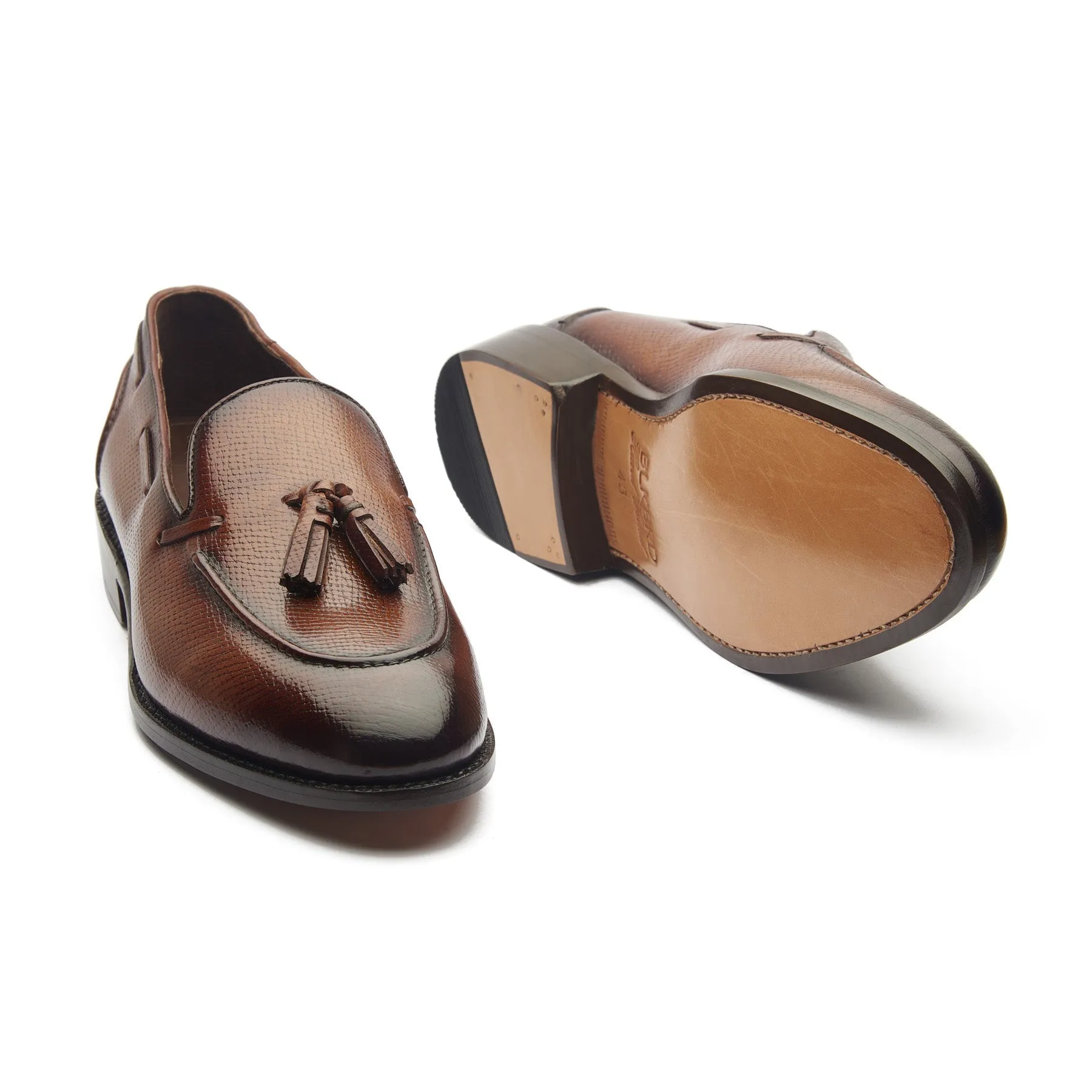 Royce, Tassel Loafer - Cognac Hatchgrain | Contemporary Classics sold by Blkbrd Shoemaker product image thumbnail 5