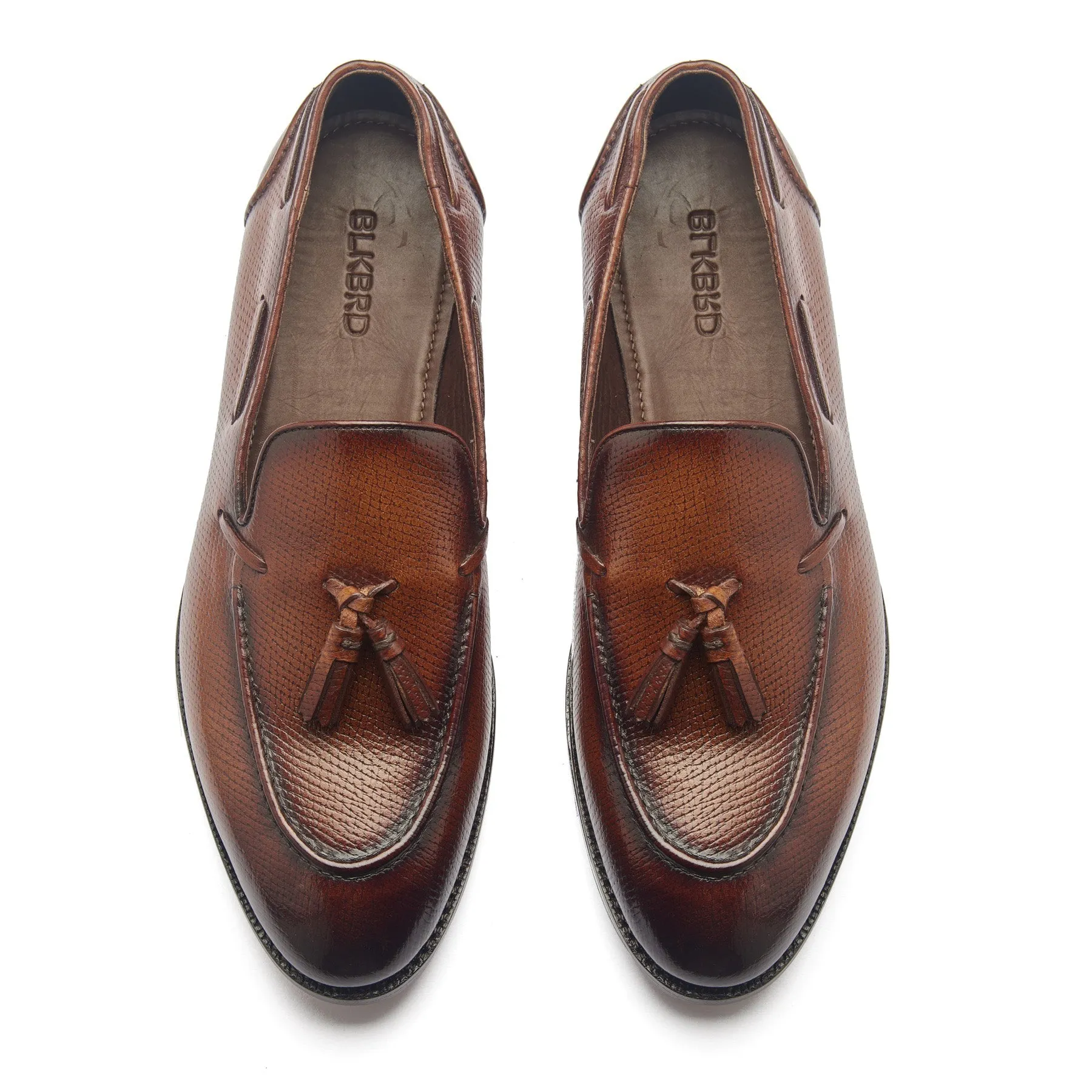 Royce, Tassel Loafer - Cognac Hatchgrain | Contemporary Classics sold by Blkbrd Shoemaker product image thumbnail 2