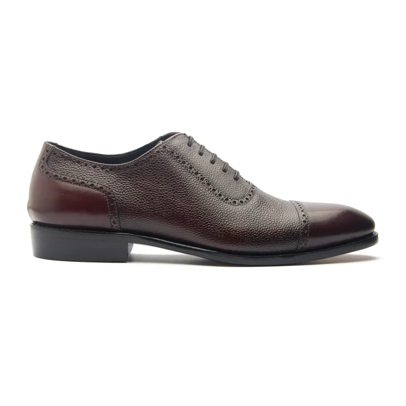Huayra, Adelaide Oxford - Burgundy Pebble Grain | Hand Welted Contemporary Classics sold by Blkbrd Shoemaker