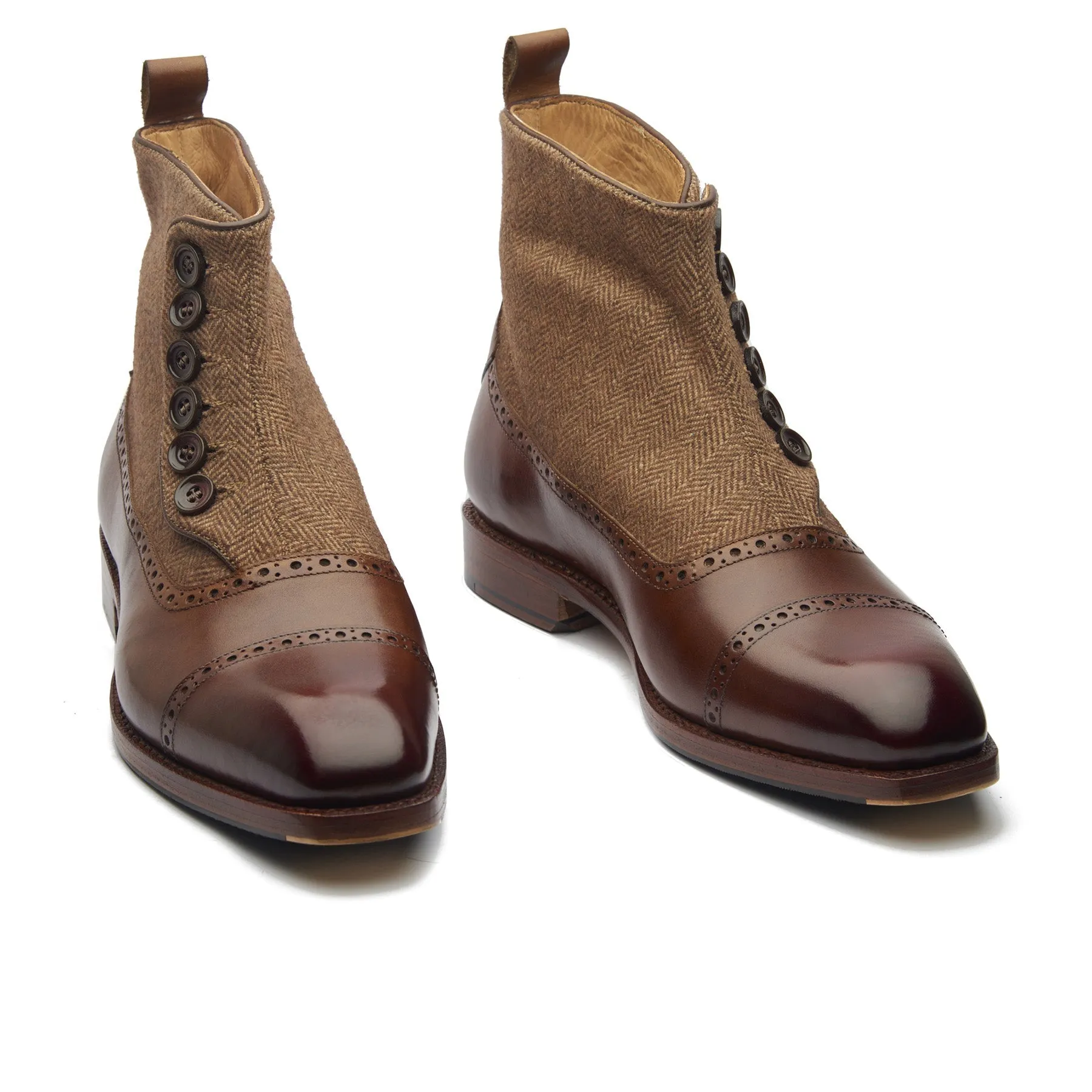 Victor, Button Boot -Mid Brown | Hand Welted | Classics Collection sold by Blkbrd Shoemaker product image thumbnail 5