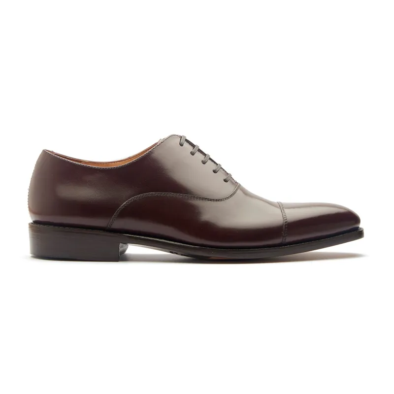Oscar, Cap-toe Oxford - Rosewood Brown Aniline Calf | Classics sold by Blkbrd Shoemaker