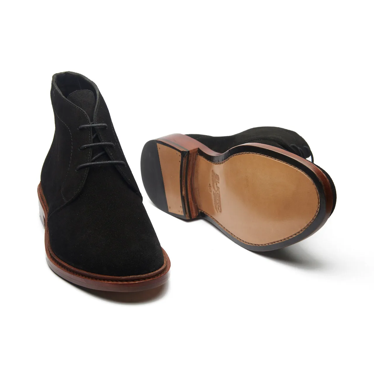 Lucas, Unlined Chukka Boot - Ox Reverse Black | Hand Welted Smart Casuals sold by Blkbrd Shoemaker product image thumbnail 4