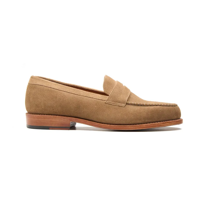 Boston, Handsewn Penny Loafer - Beige Kudu Reverse | Goodyear Welted made by Blkbrd Shoemaker