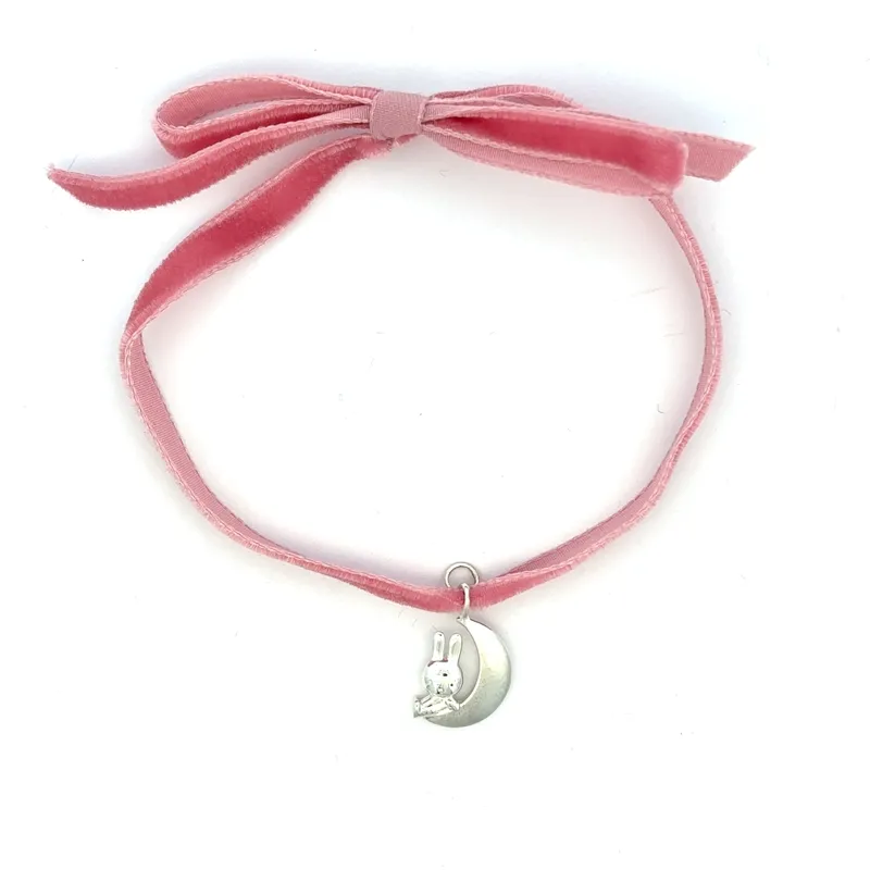 Miffy & The Moon Velvet Ribbon Necklace (Sterling Silver) sold by Licensed to Charm