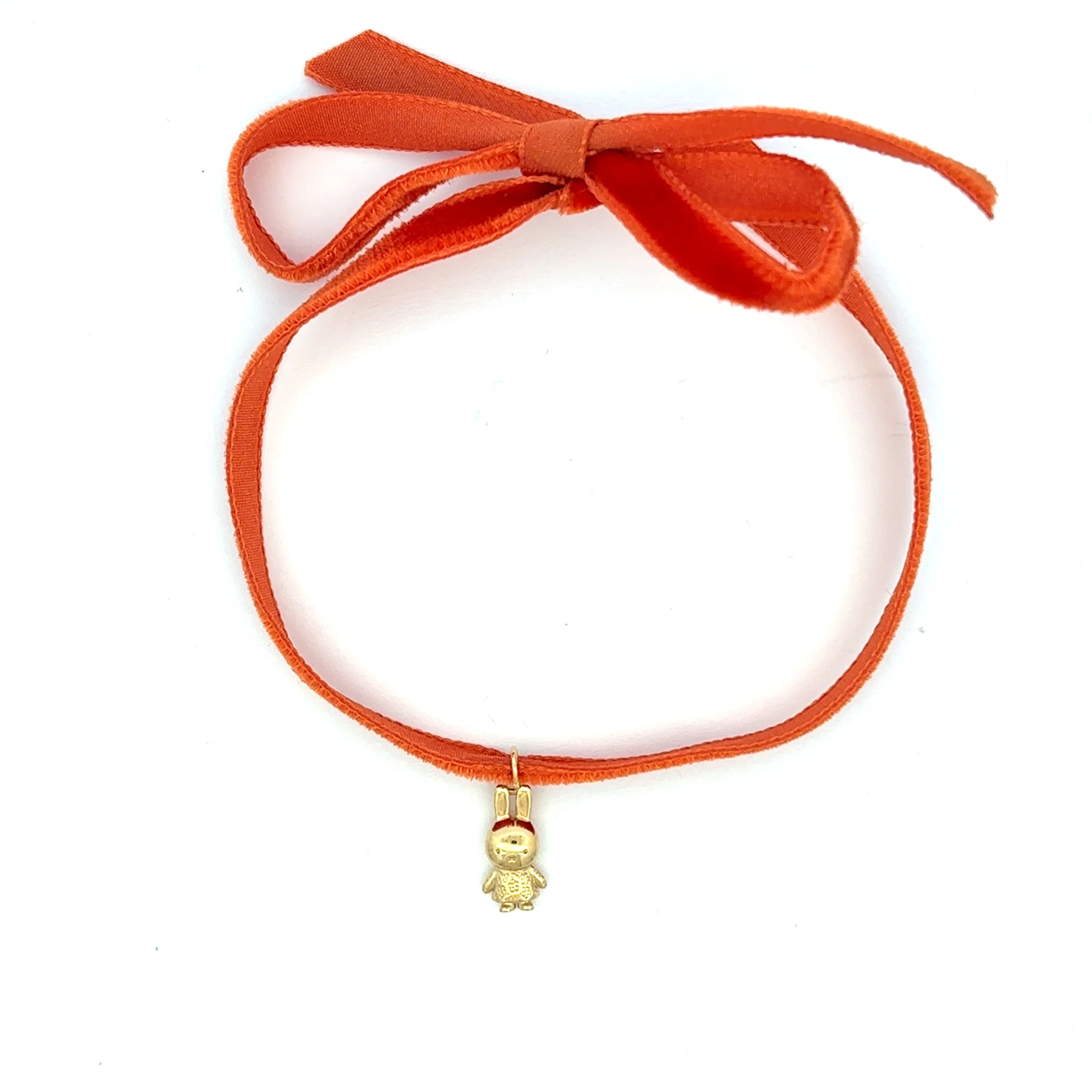Miffy Daisy Dress Velvet Ribbon Necklace (18ct Gold Vermeil) sold by Licensed to Charm