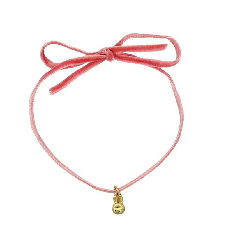 Miffy Large Head Velvet Ribbon Necklace (18ct Gold Vermeil) sold by Licensed to Charm