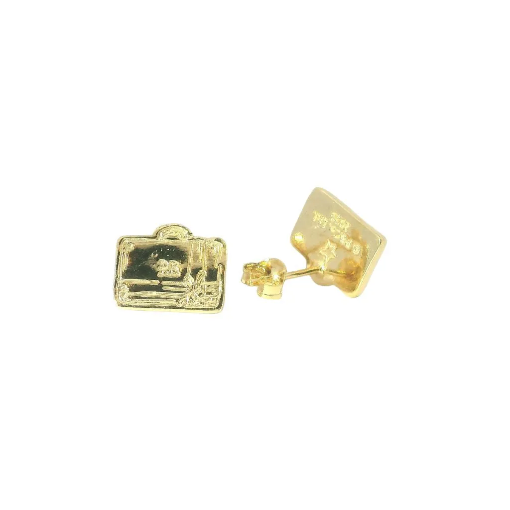 Paddington Luggage Earrings with Gift Bow (18ct Gold Vermeil) sold by Licensed to Charm product image thumbnail 2
