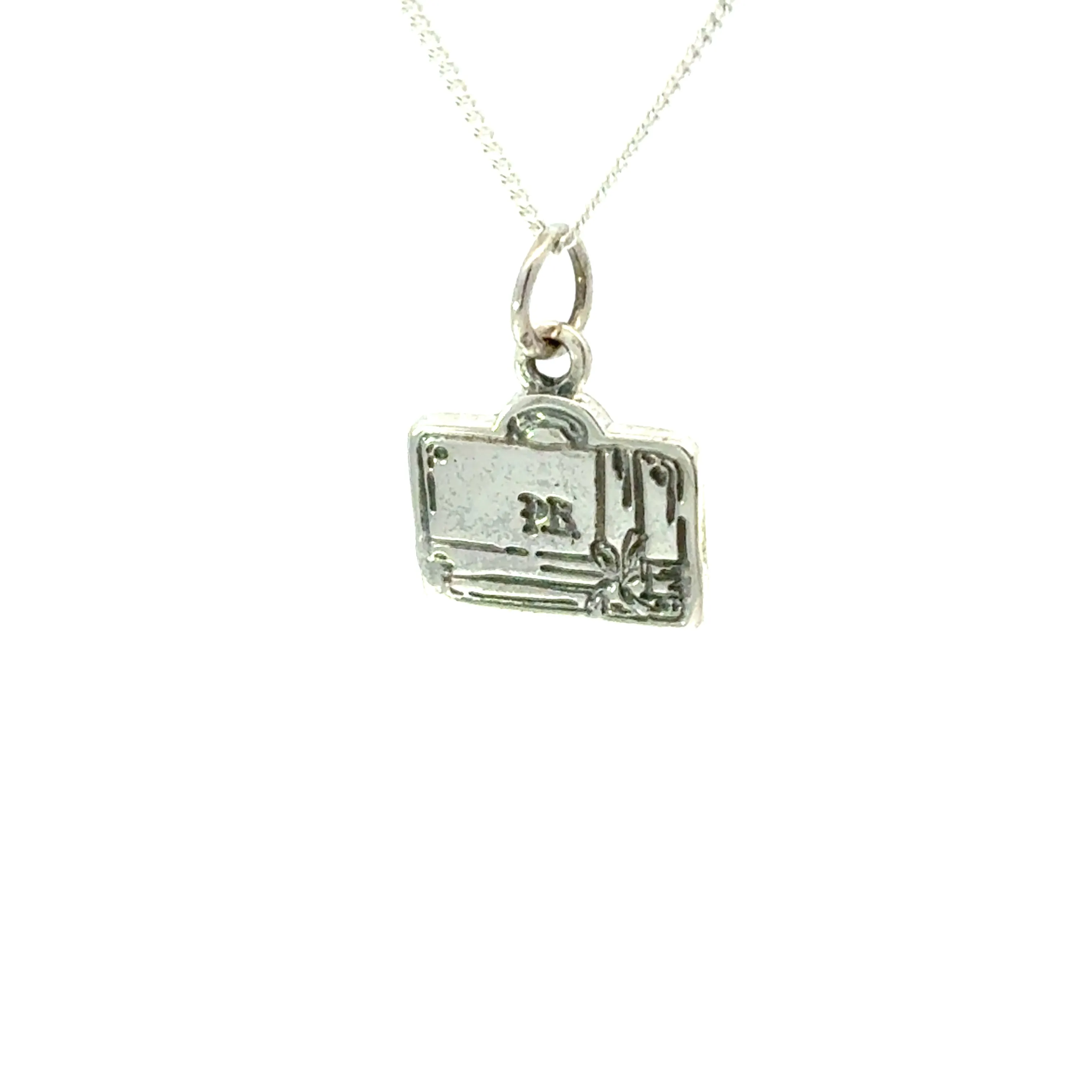 Paddington™ Mini Luggage Necklace with Gift Bow (Sterling Silver) sold by Licensed to Charm