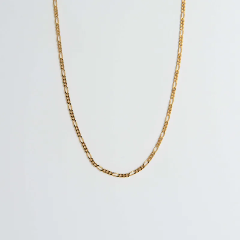 18ct Gold Vermeil Diamond Cut Figaro Chain Necklace sold by Licensed to Charm