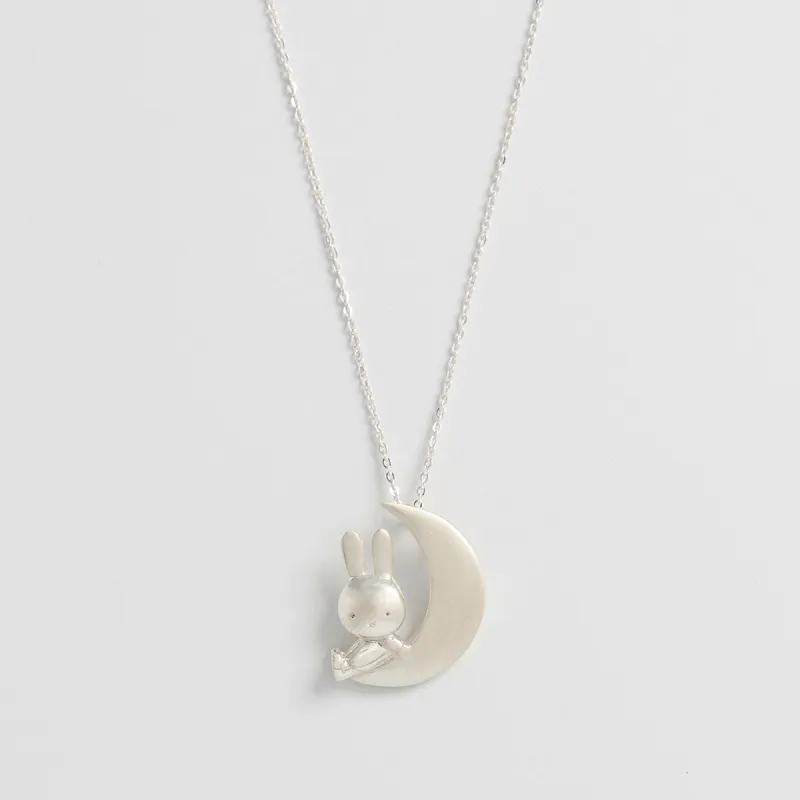 Miffy & The Moon Necklace (Sterling Silver) sold by Licensed to Charm