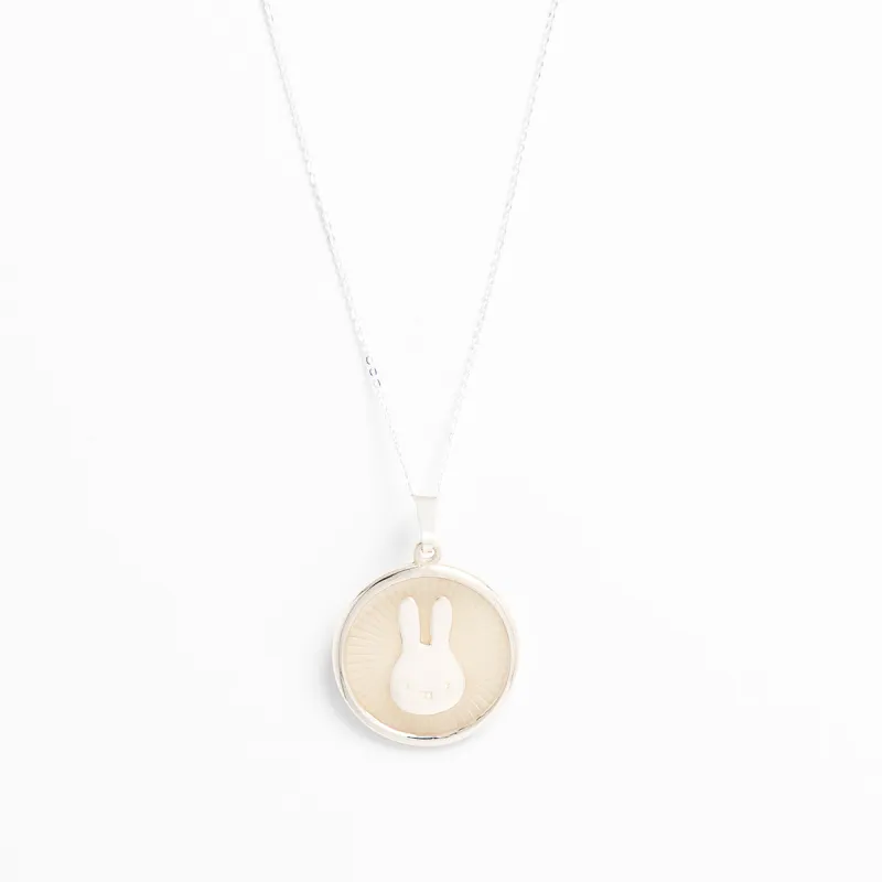 Miffy White Enamel Disc Necklace (Sterling Silver) sold by Licensed to Charm