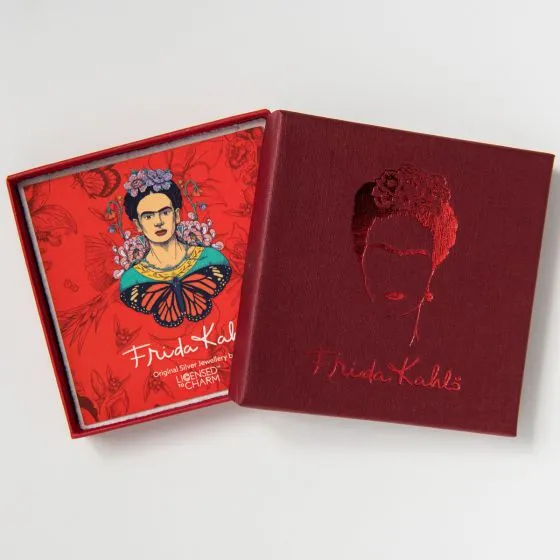 Frida Kahlo Viva La Vida Heart Hoop Earrings (Gold Vermeil) sold by Licensed to Charm product image thumbnail 3