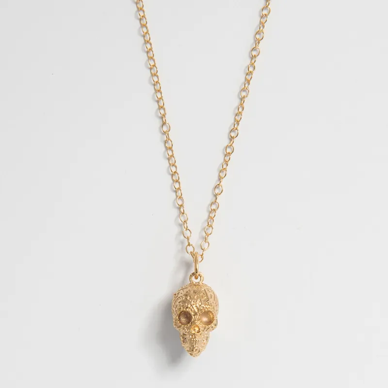 Frida Kahlo Aztec Skull Necklace (18ct Gold Vermeil) made by Licensed to Charm