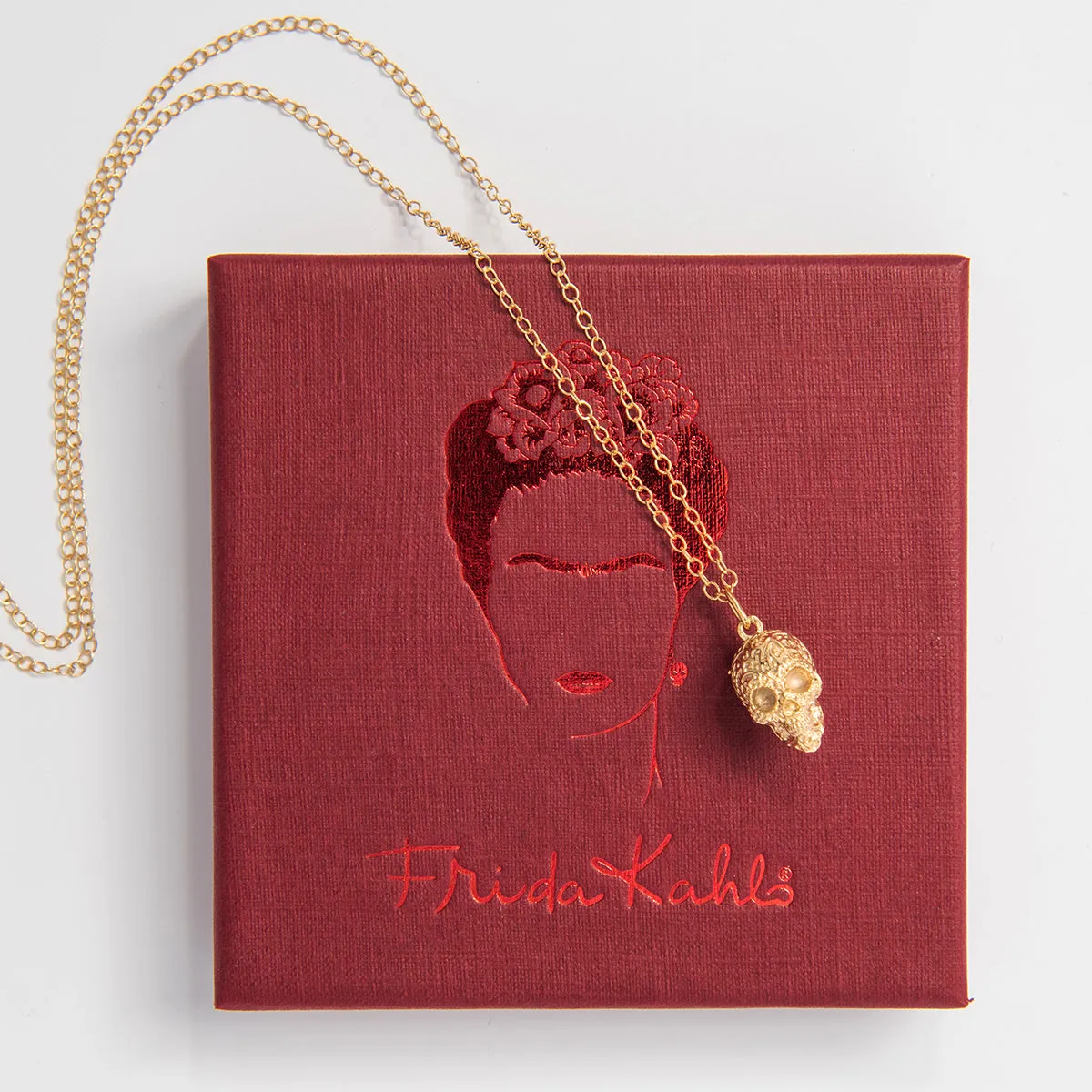 Frida Kahlo Aztec Skull Necklace (18ct Gold Vermeil) sold by Licensed to Charm product image thumbnail 2