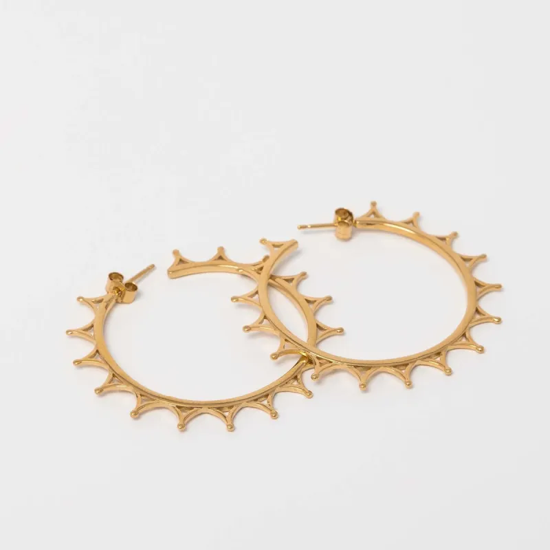 Jubilee Crown Hoop Earrings (18ct Gold Vermeil) sold by Licensed to Charm