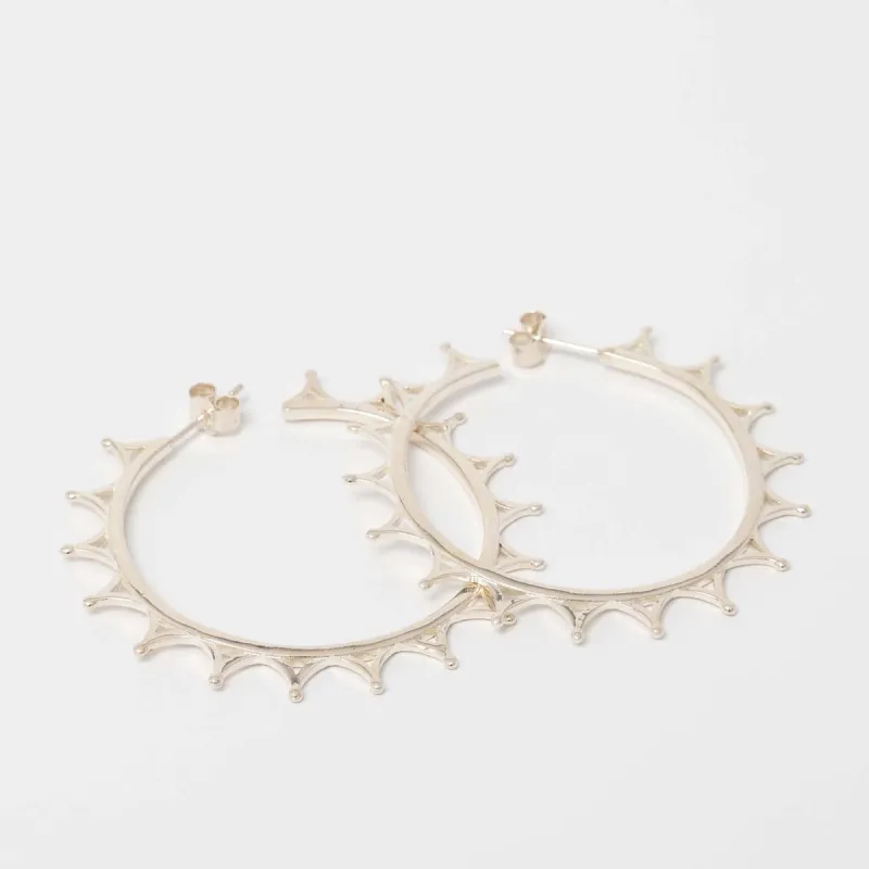 Jubilee Crown Hoop Earrings (Sterling Silver) made by Licensed to Charm