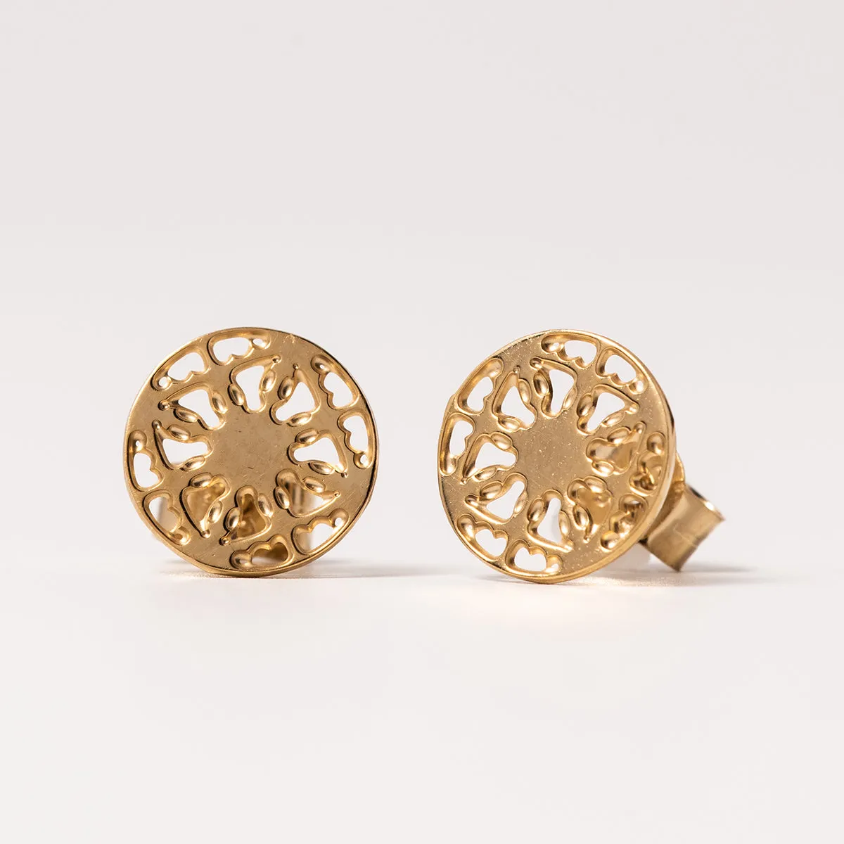 Lace Stud Earrings (18ct Gold Vermeil) sold by Licensed to Charm